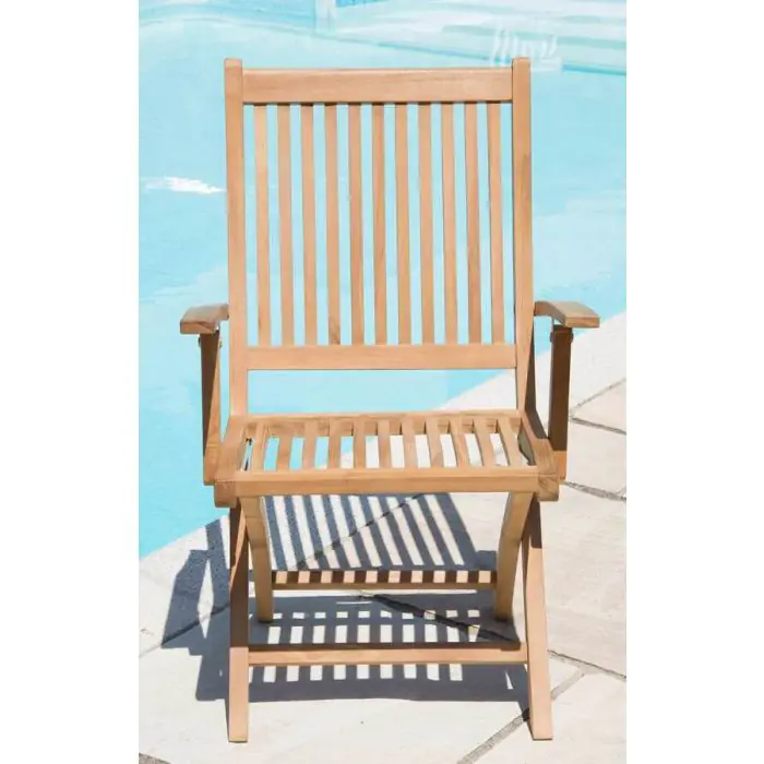 Kiffa Teak Folding Armchair - 1