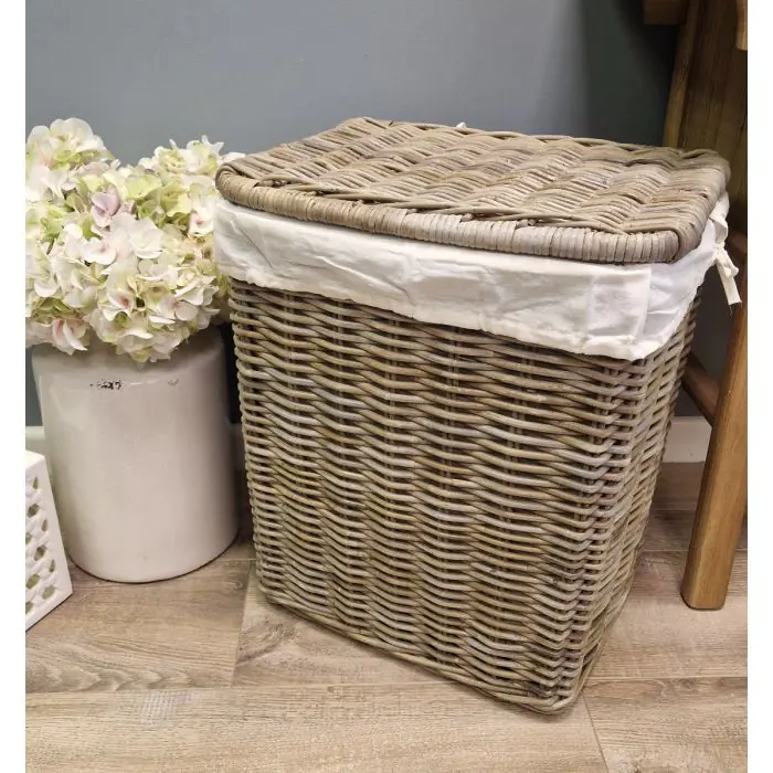 Large Natural Wicker Laundry Basket - 1