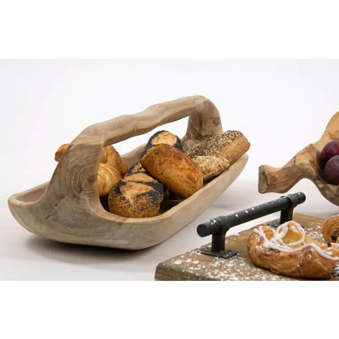 Reclaimed Teak Root Bowl With Handle - 4