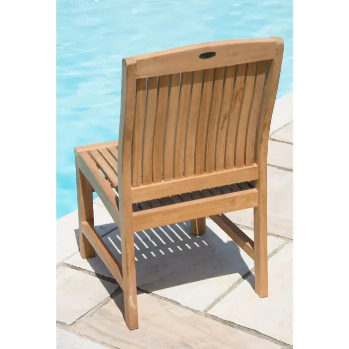 1.5m Reclaimed Teak Outdoor Open Slatted Dartmouth Table with 6 Marley Armchairs - 10