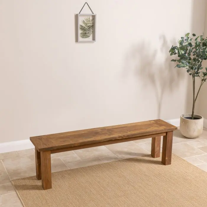 1.6m Reclaimed Teak Mexico Backless Bench - 1