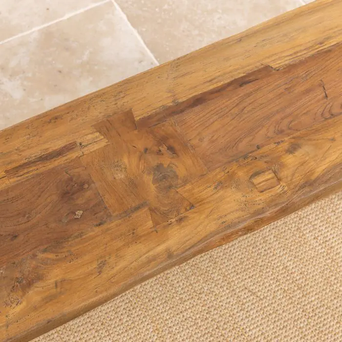 1.6m Reclaimed Teak Mexico Backless Bench - 4