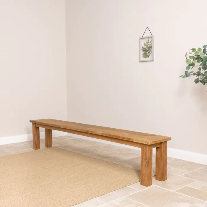 2.4m Reclaimed Teak Mexico Backless Bench - 5