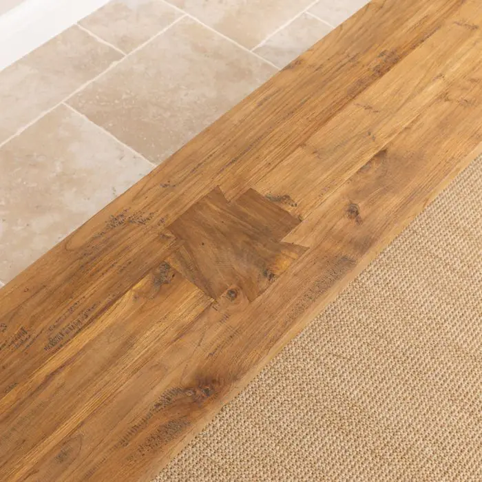 2.4m Reclaimed Teak Mexico Backless Bench - 7