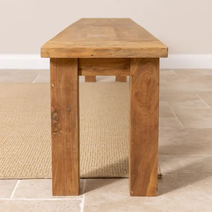 2.4m Reclaimed Teak Mexico Backless Bench - 6