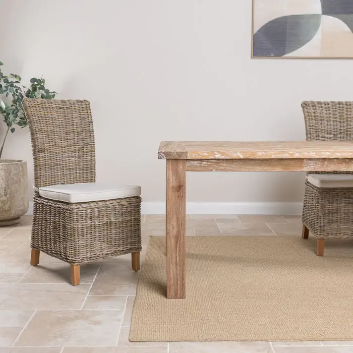 2.6m Reclaimed Teak Mexico Dining Table with 8 Latifa Chairs - 7