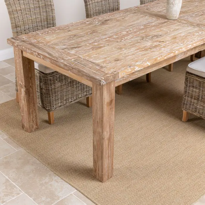 2.6m Reclaimed Teak Mexico Dining Table with 8 Latifa Chairs - 11