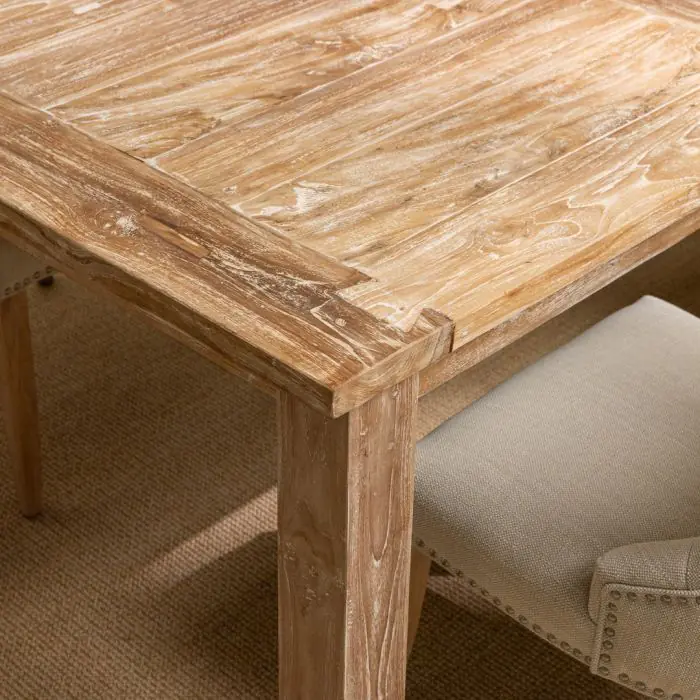 2m Reclaimed Teak Mexico Dining Table with 6 Windsor Ring Back Chairs - 5