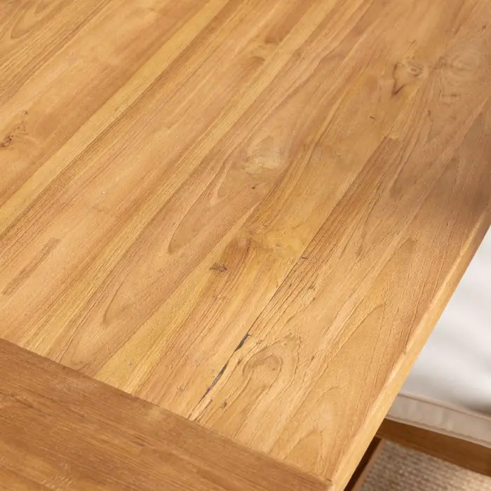 2.4m Reclaimed Teak Monastery Dining Table with 8 Santos Chairs - 7