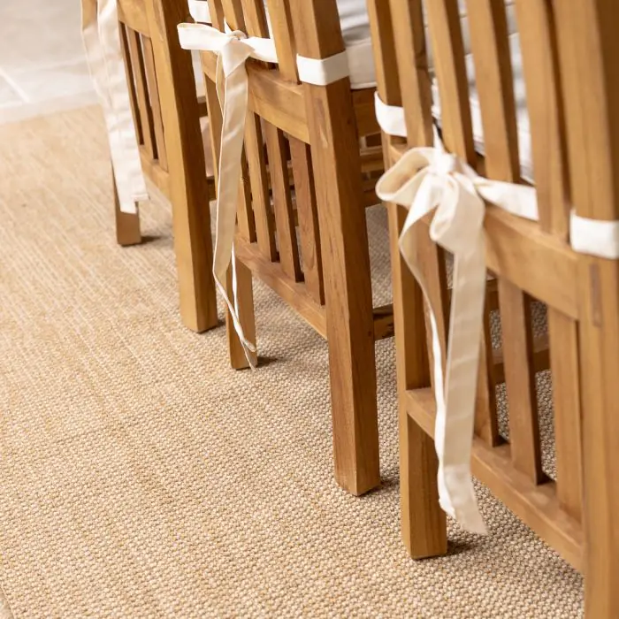 2.4m Reclaimed Teak Monastery Dining Table with 8 Santos Chairs - 9