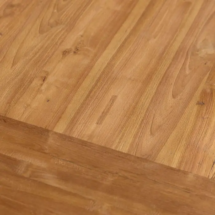 2.4m Reclaimed Teak Monastery Dining Table with 6 Santos Chairs and 2 Armchairs - 11