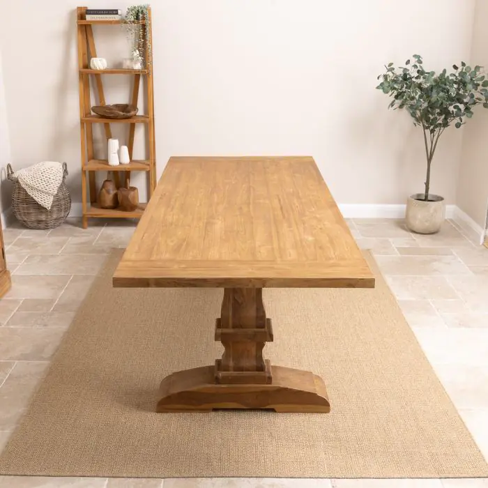 2.4m Reclaimed Teak Monastery Dining Table - 4