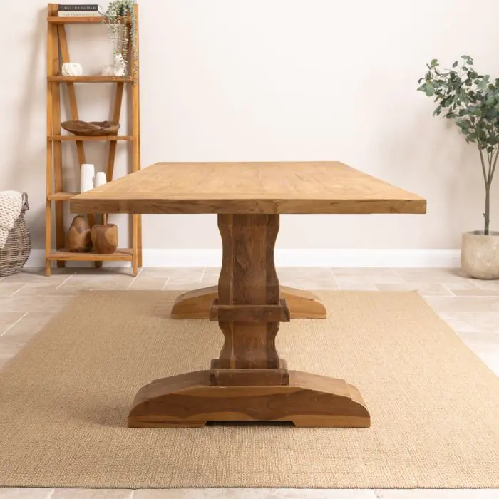 2.4m Reclaimed Teak Monastery Dining Table - 3