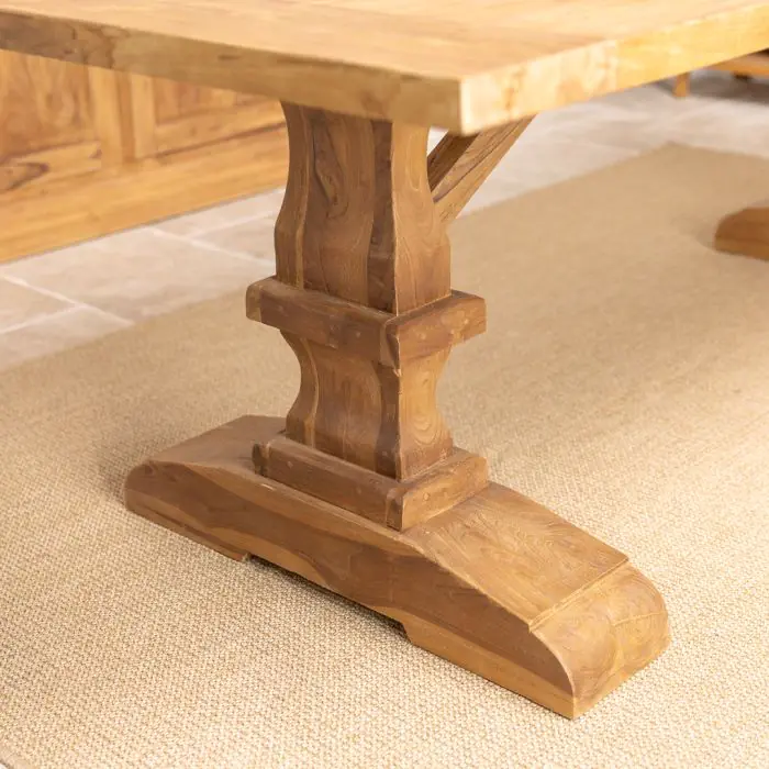 2.4m Reclaimed Teak Monastery Dining Table - 6