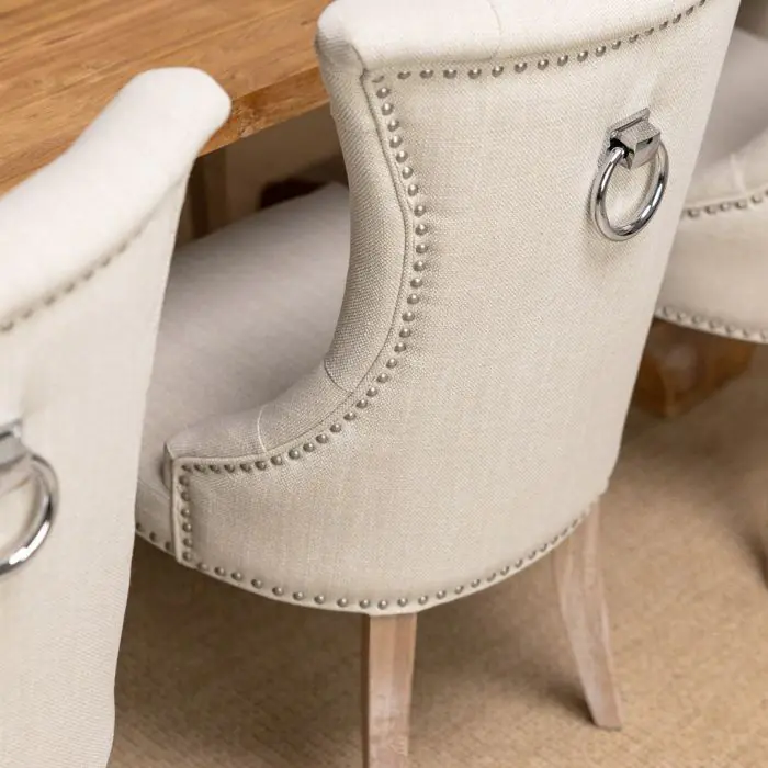 2.4m Reclaimed Teak Monastery Dining Table with 8 Windsor Ring Back Chairs - 9