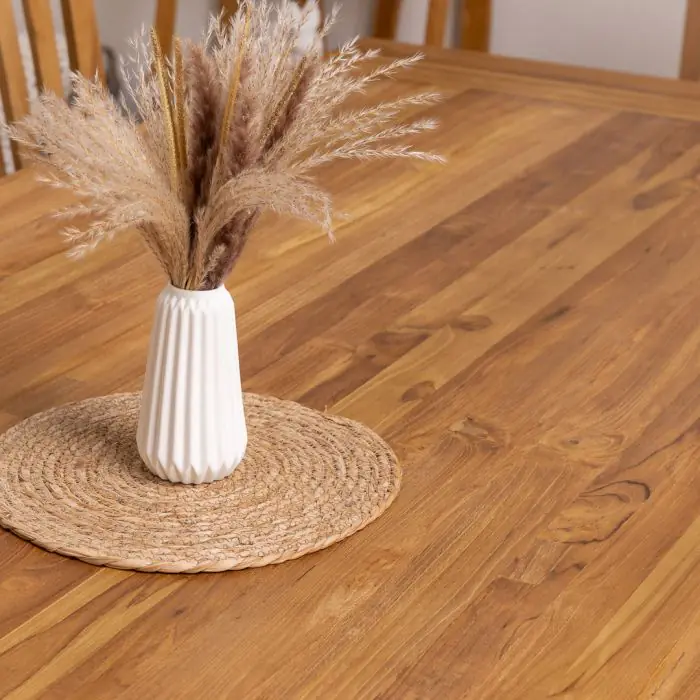 3m Monastery Reclaimed Teak Dining Table with 8 Santos Chairs and 2 Armchairs - 6