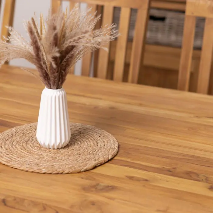 3m Monastery Reclaimed Teak Dining Table with 10 Santos Chairs - 12