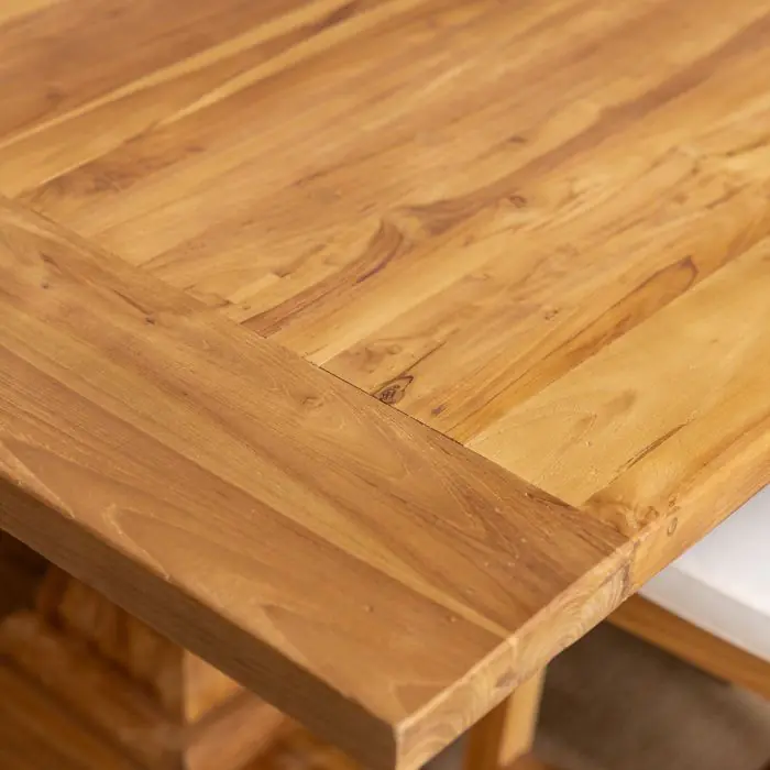 3m Monastery Reclaimed Teak Dining Table with 8 Santos Chairs and 2 Armchairs - 5