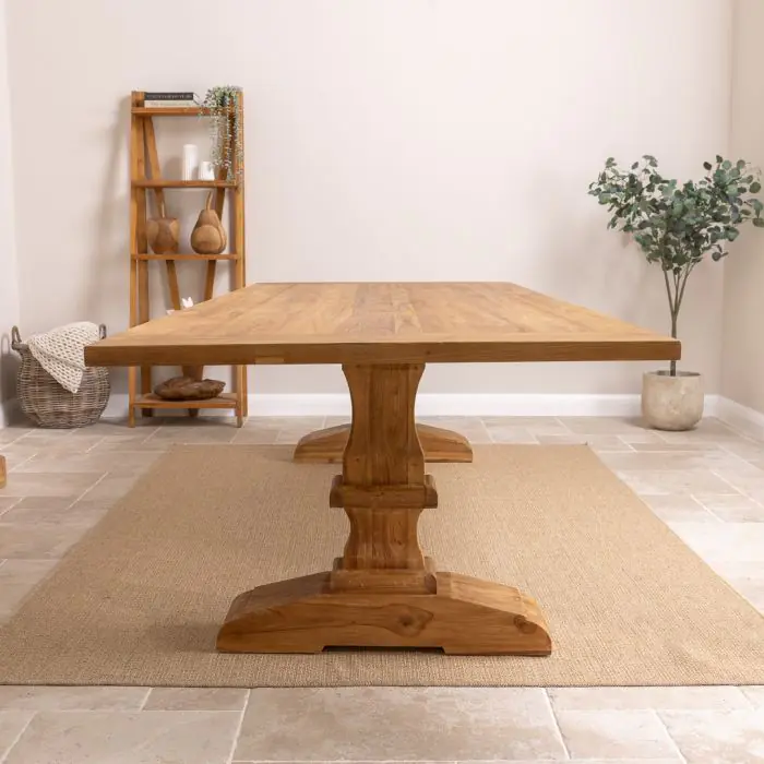 3m Reclaimed Teak Monastery Dining Table - 5