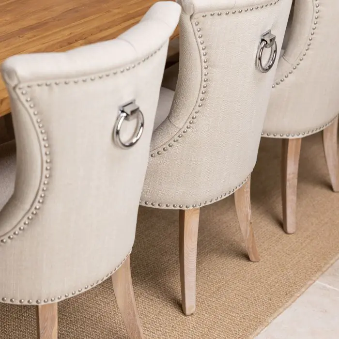 3m Reclaimed Teak Monastery Dining Table with 10 Windsor Ring Back Chairs - 7