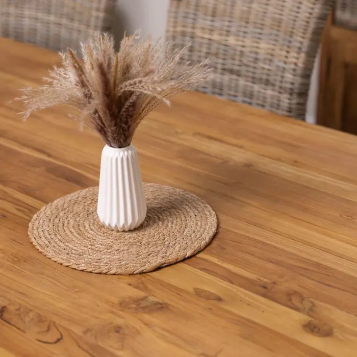 3m Monastery Reclaimed Teak Dining Table with 10 Latifa Chairs - 8