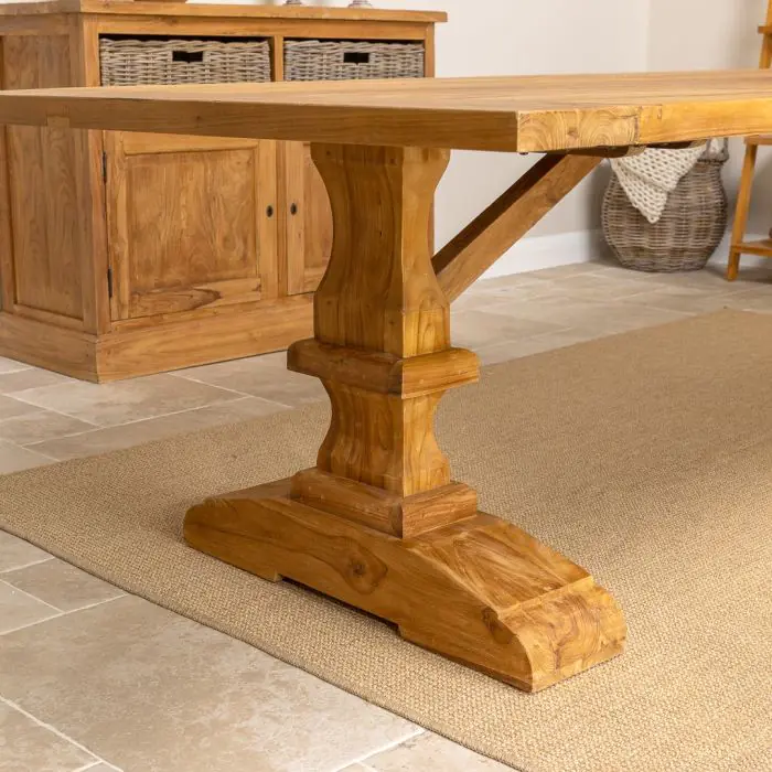 3m Reclaimed Teak Monastery Dining Table - 5