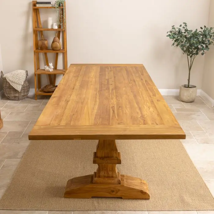 3m Reclaimed Teak Monastery Dining Table - 7