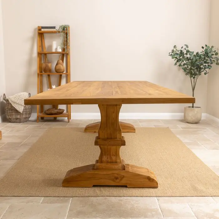 3m Reclaimed Teak Monastery Dining Table - 4