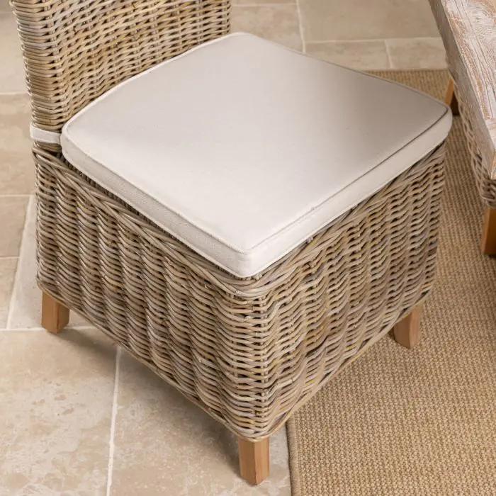 2.4m Reclaimed Teak Monastery Whitewash Dining Table with 8 Latifas - 8