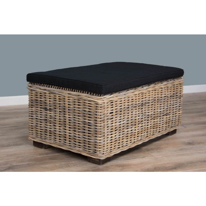 Black hotsell wicker footstool