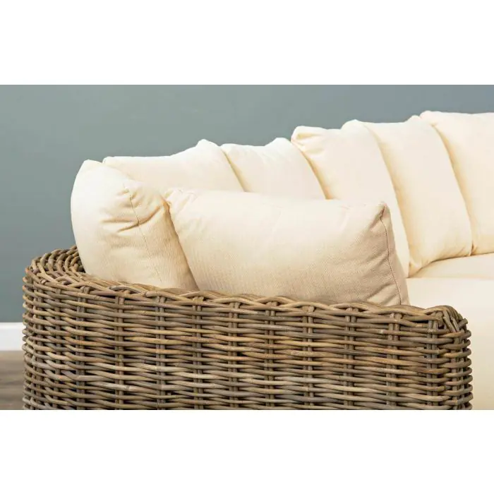 Puri Natural Wicker 4 Sectional Sofa - 3