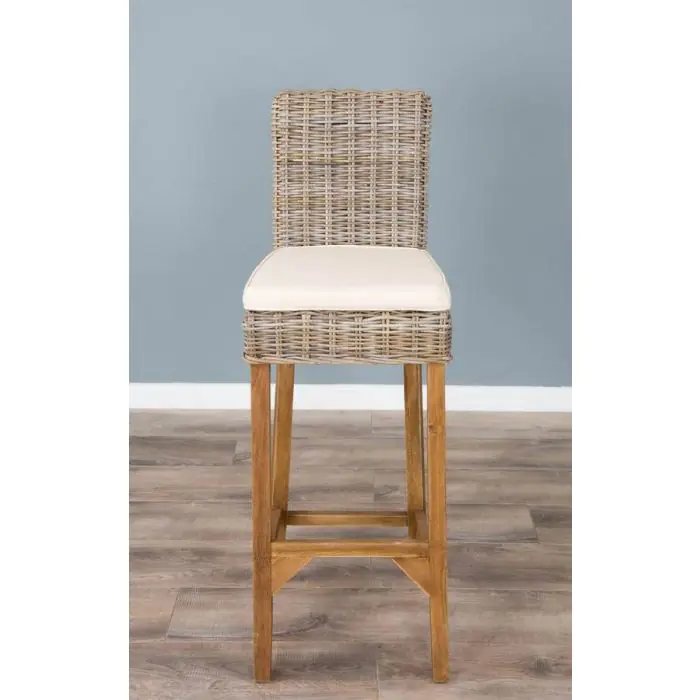 Kubu Grey Wicker Bar Stool - 3
