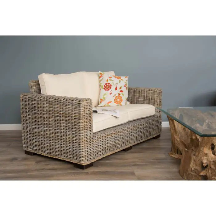 Java Natural Wicker 2 or 3 Seat Sofa - 1