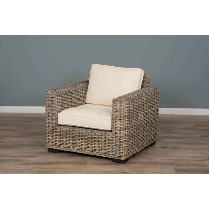 Java Natural Wicker Sofa Chair - 1