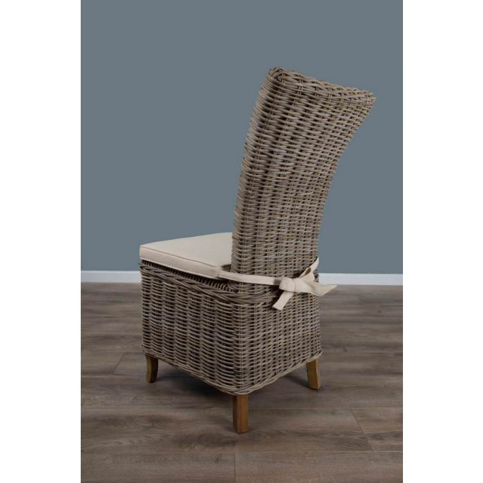 Natural Wicker Kubu Grey Dining Chair Latifa Sustainable Furniture