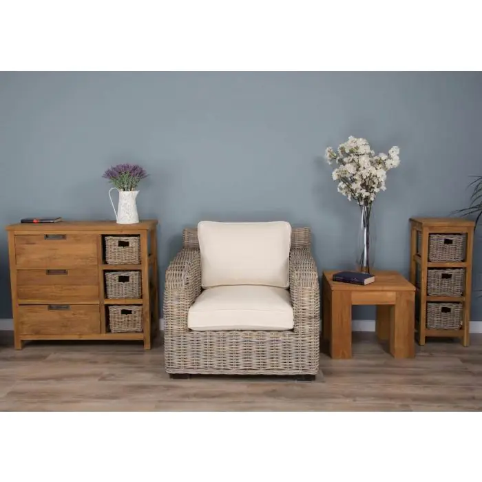 Manga Natural Wicker Sofa Chair - 3