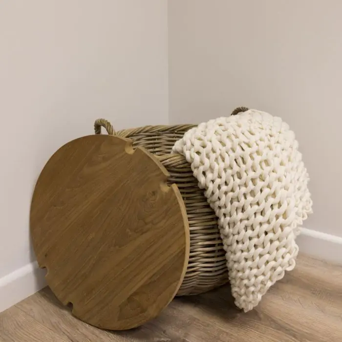 Natural Wicker & Reclaimed Teak Storage Coffee Table - 2