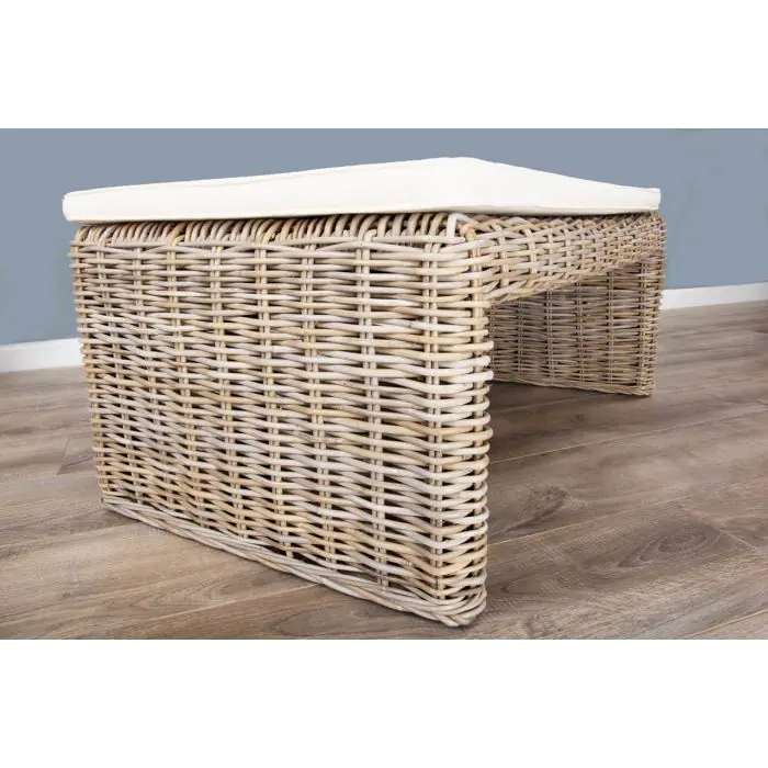 100cm Natural Wicker Zara Footstool - 2