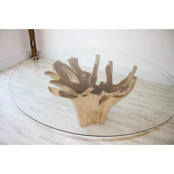 2m Reclaimed Teak Flute Root Circular Dining Table  - 4