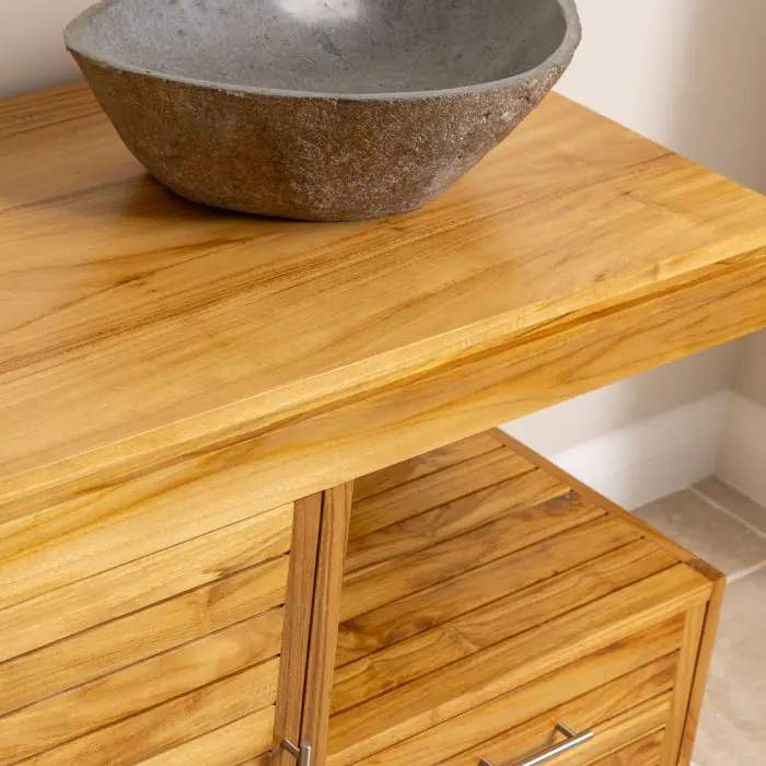 Oasis Teak Washstand with Cupboard and Drawer - 105cm X 80cm - 7