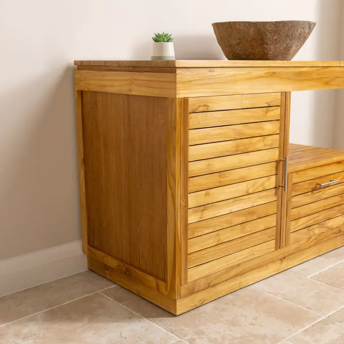 Oasis Teak Washstand with Cupboard and Drawer - 105cm X 80cm - 6