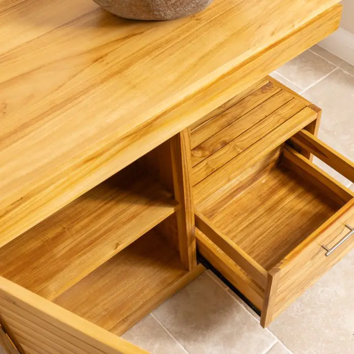 Oasis Teak Washstand with Cupboard and Drawer - 105cm X 80cm - 8