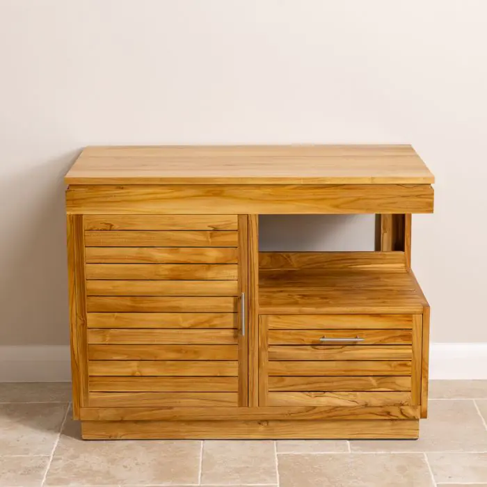 Oasis Teak Washstand with Cupboard and Drawer - 105cm X 80cm - 4