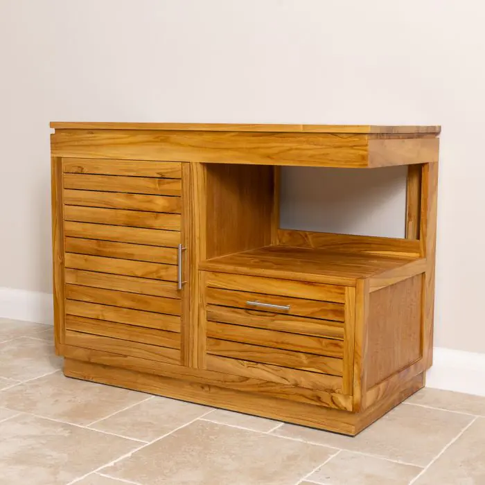 Oasis Teak Washstand with Cupboard and Drawer - 105cm X 80cm - 5