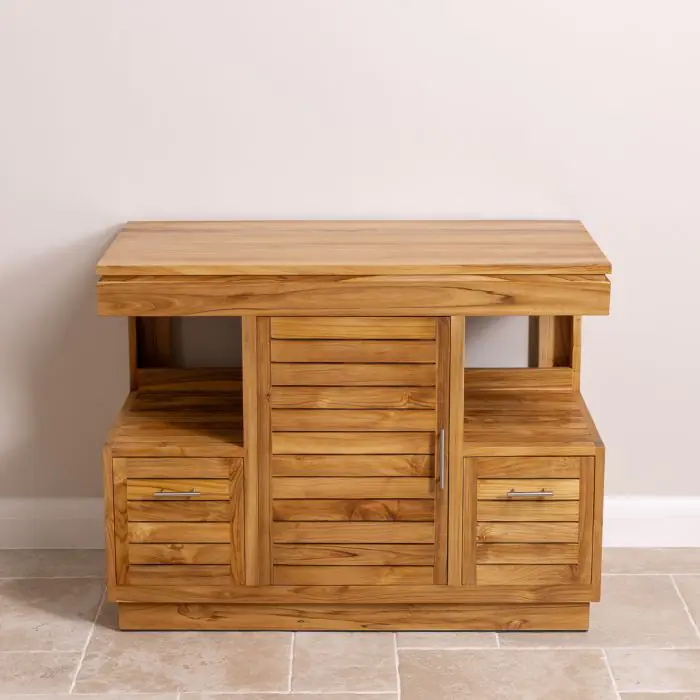 Oasis Teak Washstand with One Cupboard and Two Drawers - 105cm X 80cm - 4