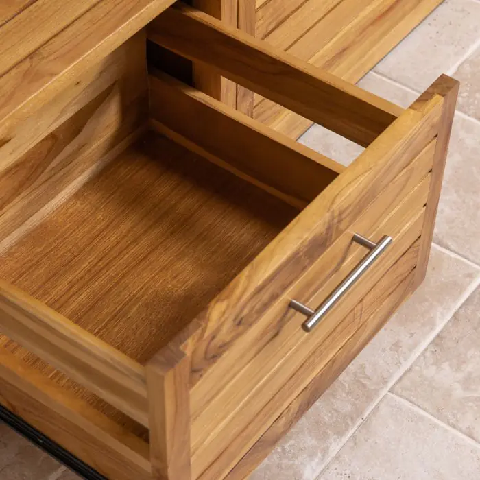 Oasis Teak Washstand with One Cupboard and Two Drawers - 140cm X 80cm - 8