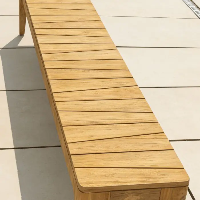 2.4m Reclaimed Teak Oasis Outdoor Dining Bench - 1