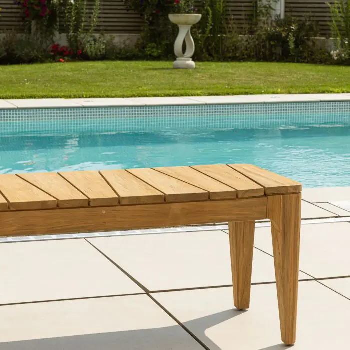 2.4m Reclaimed Teak Oasis Outdoor Dining Bench - 3