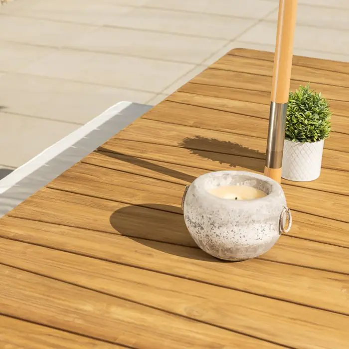 2.4m Reclaimed Teak Oasis Outdoor Dining Table - 9