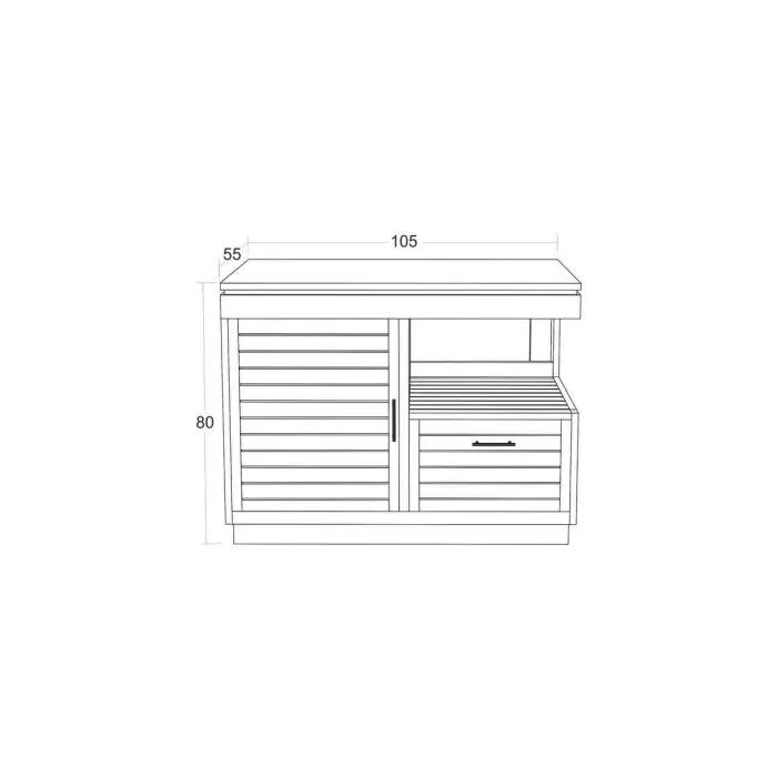 Oasis Teak Washstand with Cupboard and Drawer - 105cm X 80cm - 1